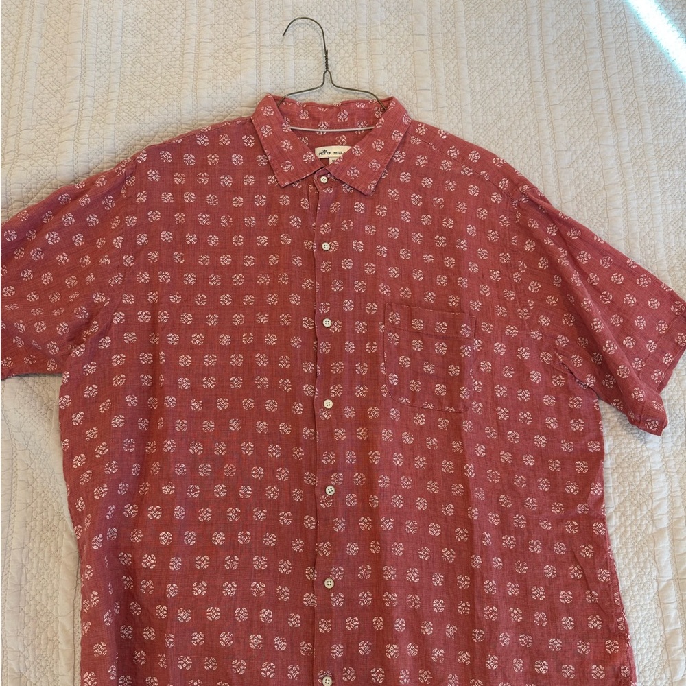 Peter Millar Short Sleeve Linen Button Down